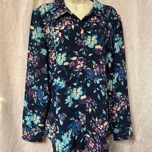 Elegant Floral Button-Down Shirt